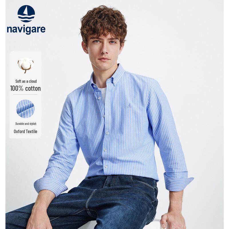 

Navigare Men s Oxford Striped Long Sleeve Shirt XXL/42