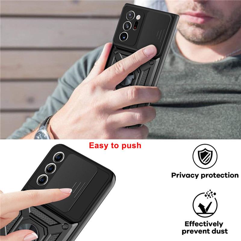 Suitable for Samsung A72 Sergeant Ring Bracket Mobile Case S21FE Swing Arc Window Car Magnetic Suction Case