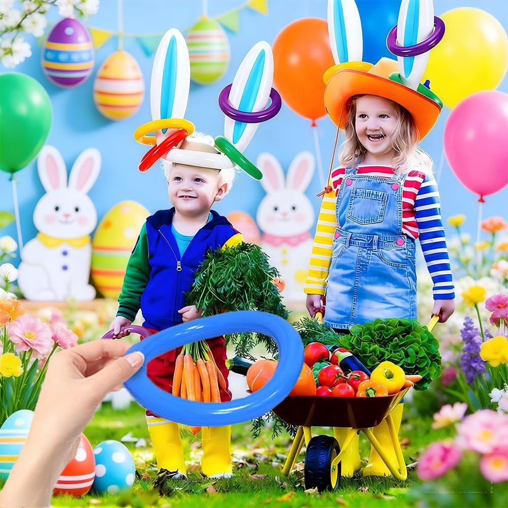 Aesthetic Easter Decor: Inflatable Bunny Ear Ring Toss, Creative Spring Party Game, Interactive Event Prop, Trendy Gift