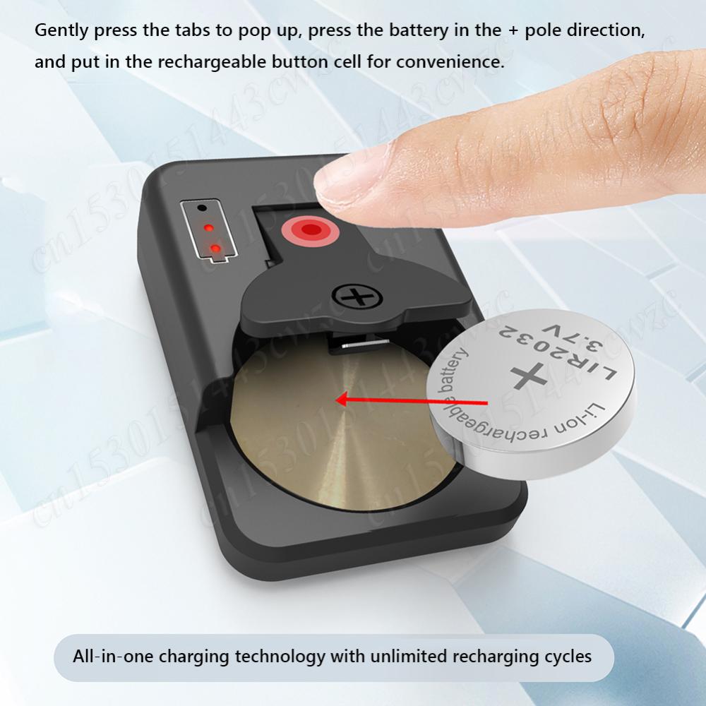 Type-C Button Battery Charger with Indicator Light & Charging Cable 4.2V Li-Ion Coin Button Cells Charger for LIR2032 LIR2450