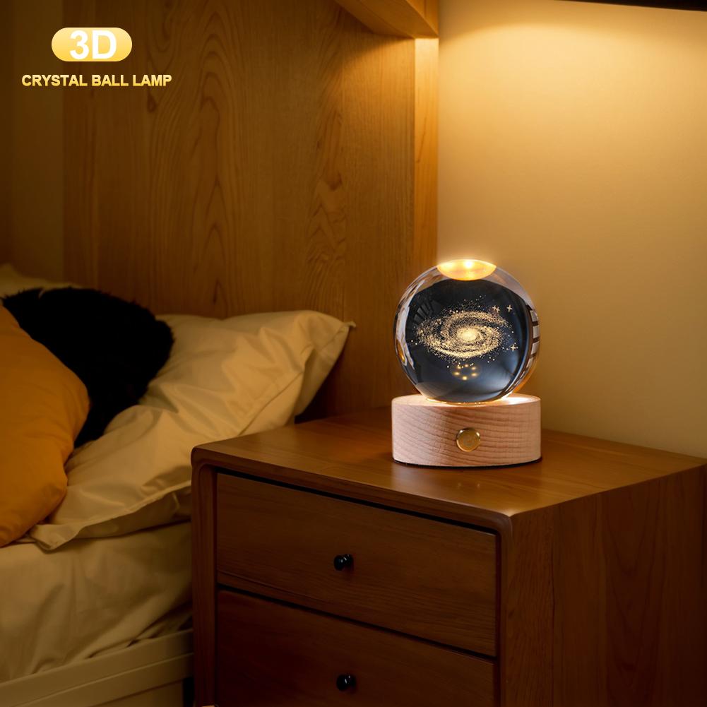 3D Universe Crystal Ball Light Touch Sensor Decorative Crystal Ball Lamp USB Rechargeable 350mAh Birthday Gifts for Boys Girls