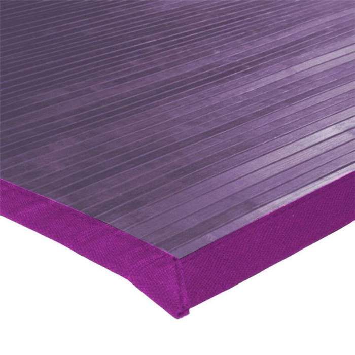 Wide Slat Bamboo Mat with Purple Edging 70x120