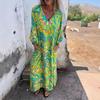 Women's Spring and Summer V-neck Fashionable Vacation Printed Dress