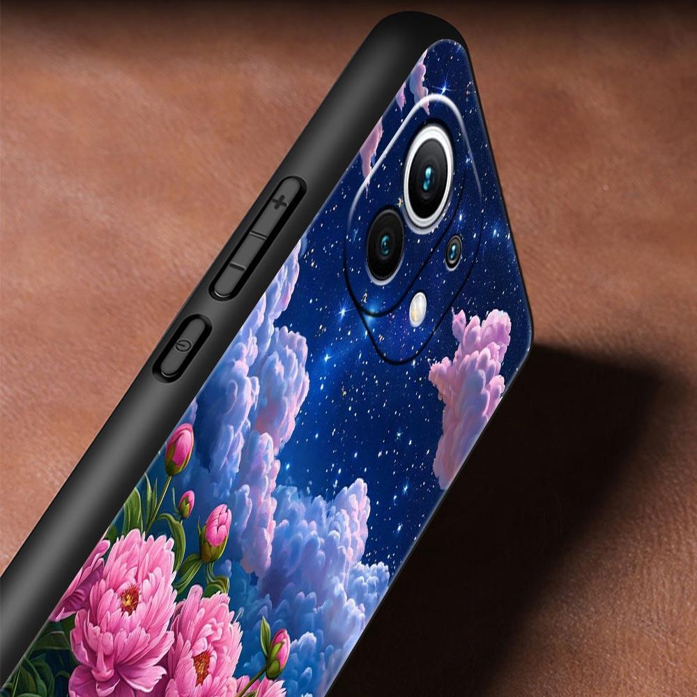 Phone Case For Xiaomi Mi 15 14 13 12 11 Lite 14T 13T 12T 11T Pro Poco X6 X5 X3 Pro F6 F5 F4 Oil Painting Of Flowers Black Cover