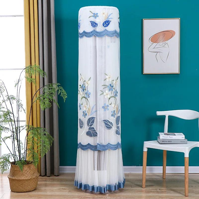 Polyester Romantische Bestickte Klimaanlagenabdeckung Zarte Klimaanlagen-Staubschutzhülle Rundlichkeit Sonnenschutz