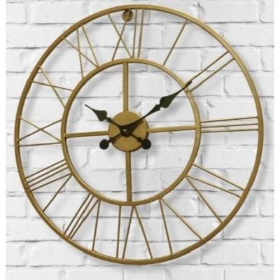 Romen Metal Analog Duvar Saati (Pirinç, Büyük)(75Cm,30 İnç)