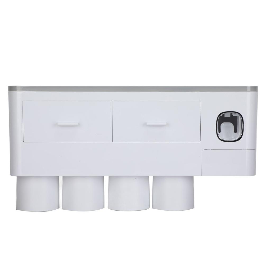 Hängendes Magnetisches Zahnbürstenhalter-Set mit Zahnpasta-Spender-Quetscher Toilettenartikel-Schubladenhalter