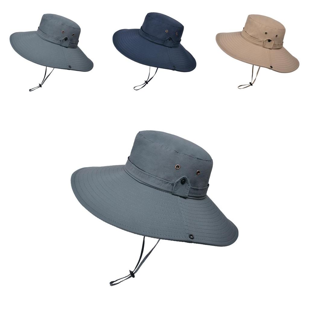 Fisherman Hat Men Sun Protection Waterproof Large Brim For Outdoor Summer Activities