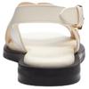 Coach Link Leather Cross Strap Square Toe Buckle Slide Sandals Women Sandals White CAP62-CHK