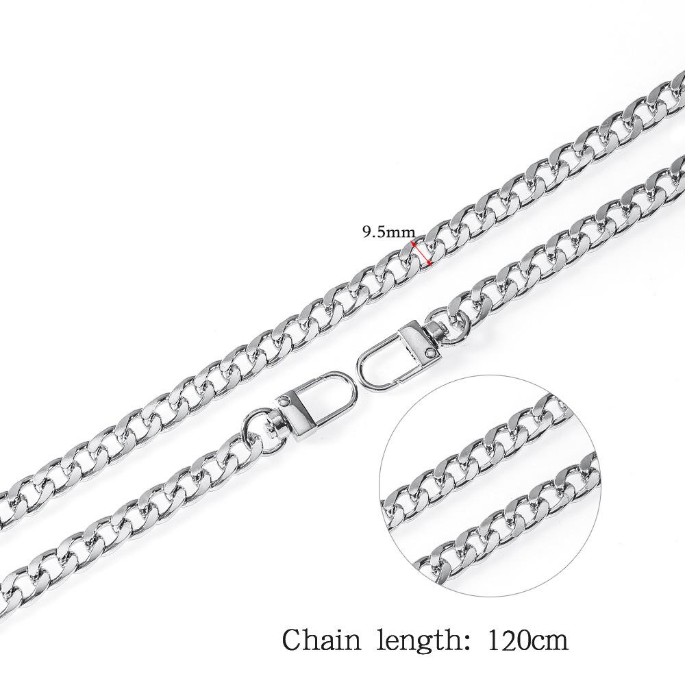 120cm Lange Metallkette für DIY-Schmuck: Flaches rundes galvanisiertes Aluminium für Umhängetaschen oder Gepäck
