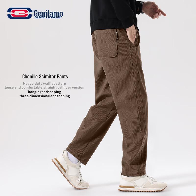 

Men s Chenille Curved Straight-Leg Casual Pants L