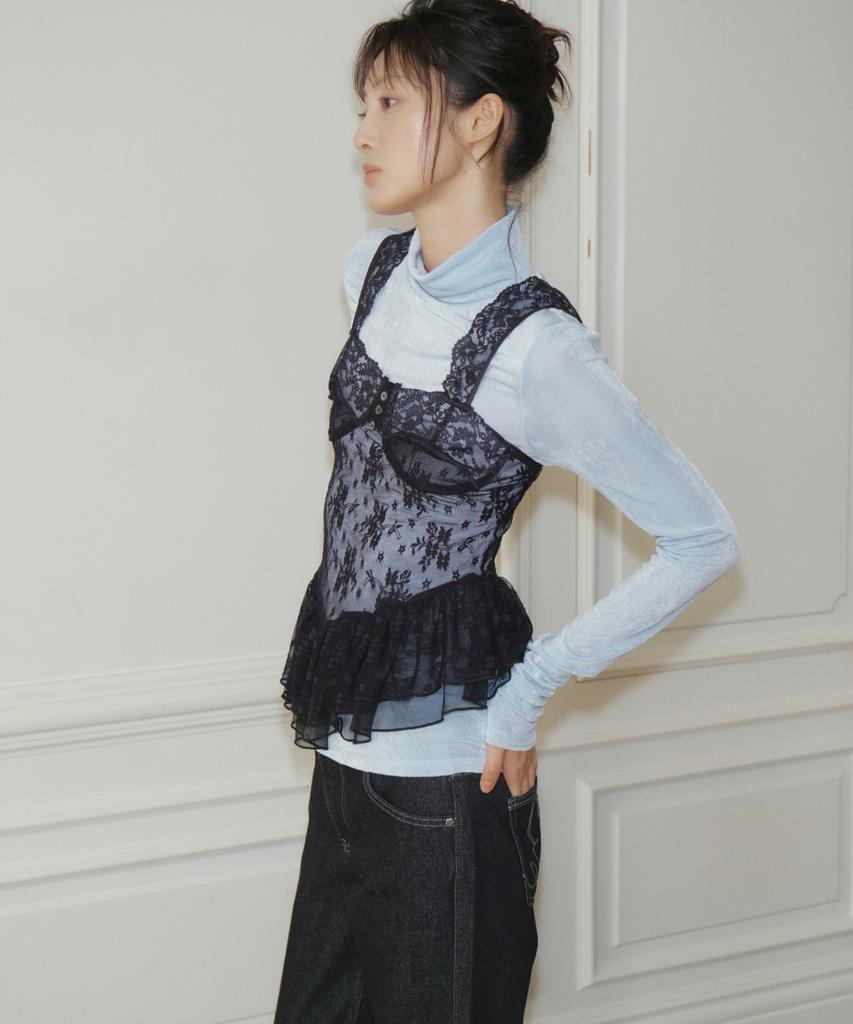 RESIS Vintage Lace Corset Top [Black] / Rf3Lbl502