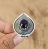 Mothers day Sale Oval Natural African Amethyst 925 Silver New Multi Stone Ring