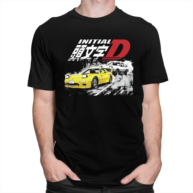 Custom Classic Anime Initial D Drift Racing T Shirt Men Tshirt Casual Tee Pure Cotton Slim Fit Tshirts Gift