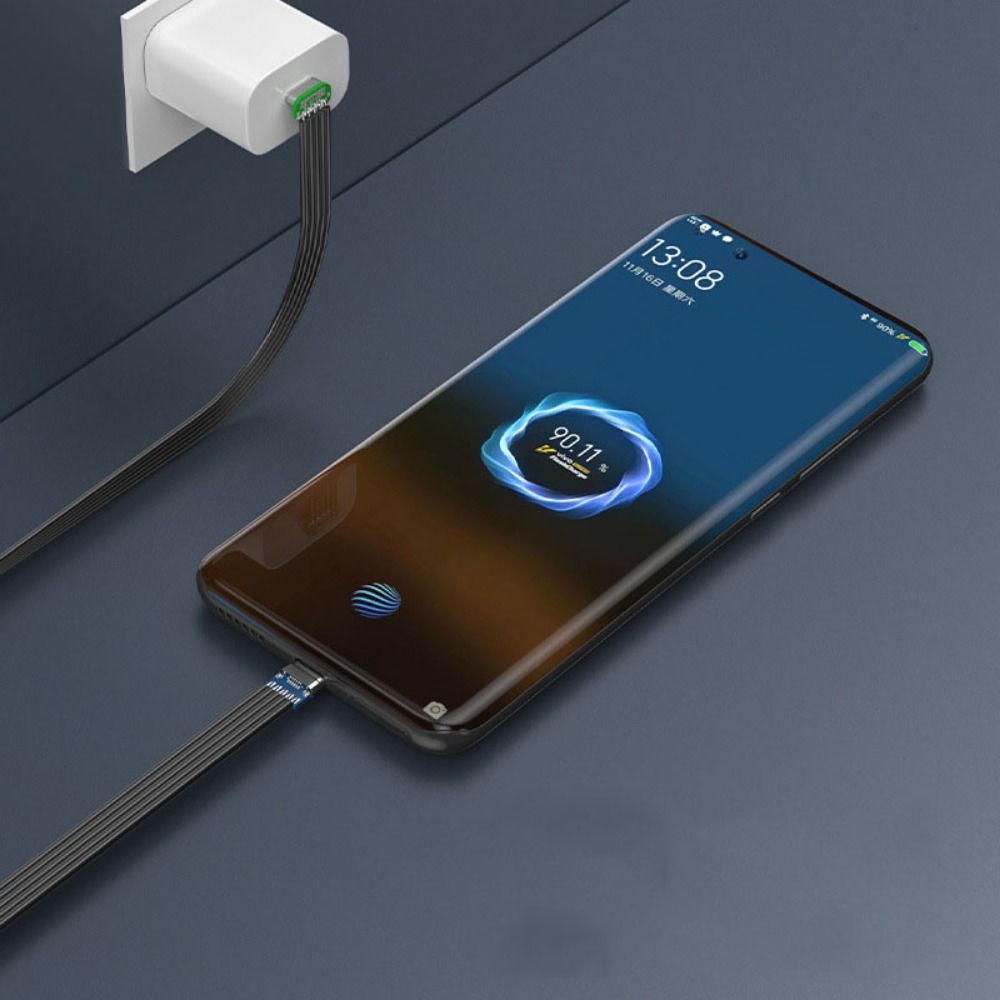Double Headed Fast Charging Data Cord Anti Oxidation Type C To USB C Flat Cable  Quick Charge