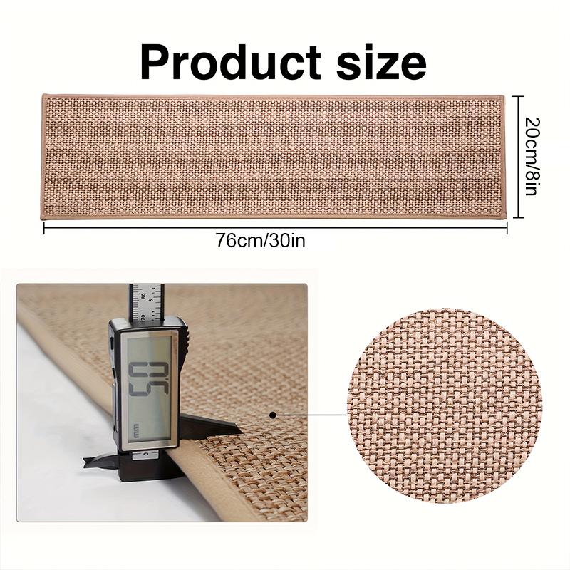 1PC/15PC Anti Moving Staircase Covers Slip Resistant Linen Self Adhesive Stair Mats for Elders and Pets 4 Colors