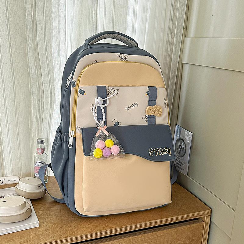 College style schoolbag for high school girls simple light travel backpack junior high school student large capacity casual student backpack