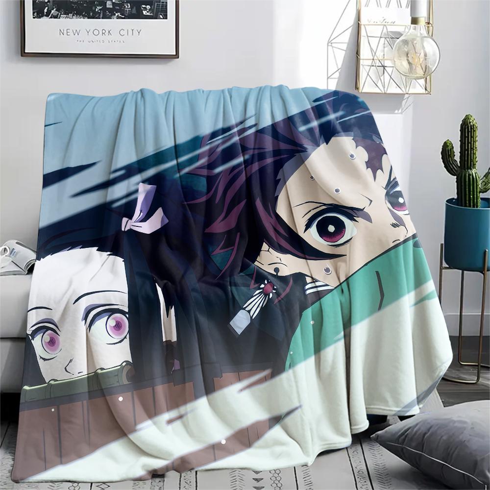 Demon Slayer Nezuko & Tanjiro Blanket, Cozy Throw for Sofa Bed, Ideal Gift for Demon Slayer Fans.chl