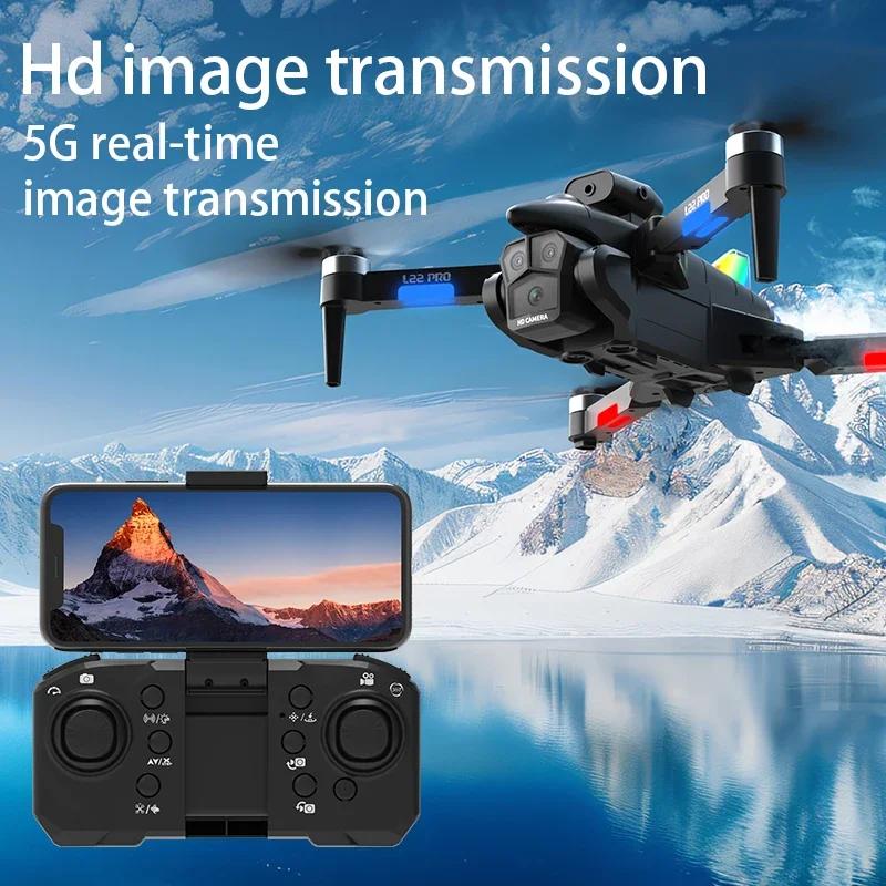 2025 New L22 PRO Drone 8K HD Professional Triple Camera Brushless Obstacle Avoidance Optical Flow Foldable RC Dron Toys Gifts