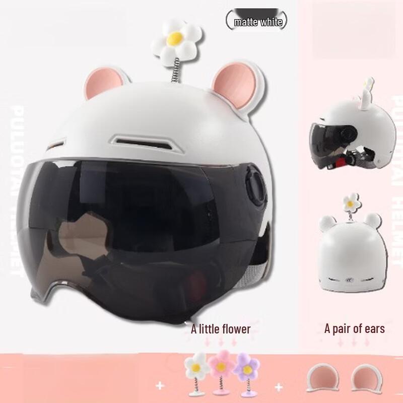 

Junshi Electric Scooter Half Helmet with Ear & Flower Accessories