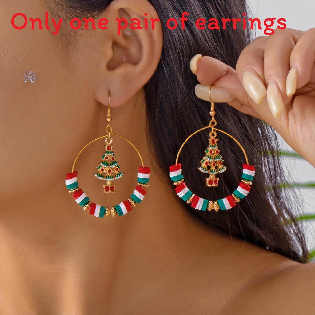 Christmas Earrings With Bell Pendant Alloy Holiday For Women And Men