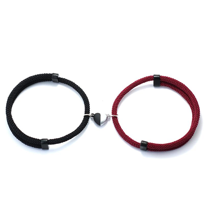 Romantic Magnet Couple Bracelet Valentine Day Gift Adjustable Friendship Rope Braclet 2Pcs/Set Paird Matching Braslet Pulsera