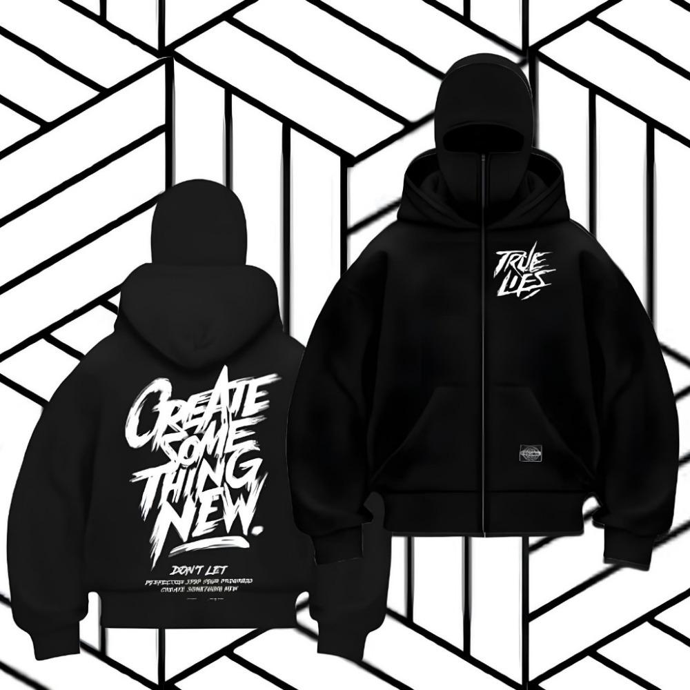 

Новая куртка худи на молнии ниндзя балаклава Don t Let черная премиум качества городская уличная одежда верхняя одежда на каждый день для формальных мероприятий Y2K XL