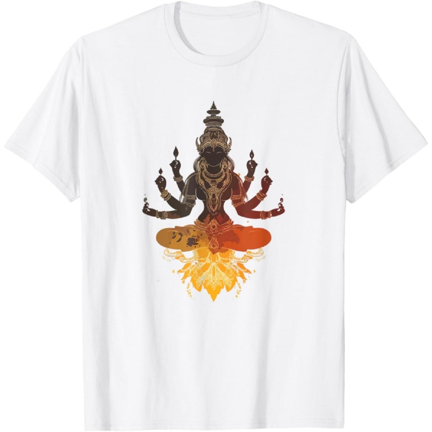 

#lele Hindu Deity T-Shirt with Vishnu Ganesha Shiva Motif T-Shirt XXXXXL білий