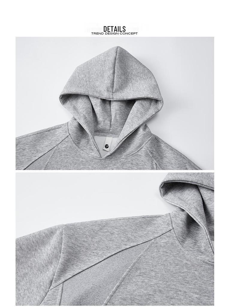 Men's Non-Slip Color Block Cotton Hoodie with Drawstring