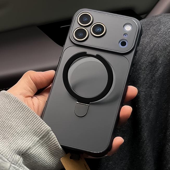 Matte Magnetic For Magsafe Wireless Charge Case For iPhone 17 16 15 14 13 12 11 Pro Max Plus Bracket Stand Holder Clear Cover