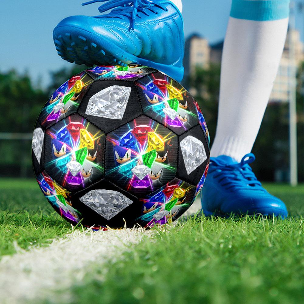 1pc Sonic the Hedgehog Soccer Ball Size 5 Indoor Soccer Ball Fashion Colorful Backyard Game - Great For Sports Fans Gift HE60