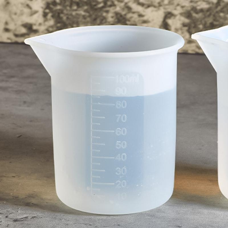 100ml Resin Cup DIY Crafts Jewelry Silicone Measuring Cup Reusable Mixing Cup with Precise Scale Non-Stick Silicone Cup
