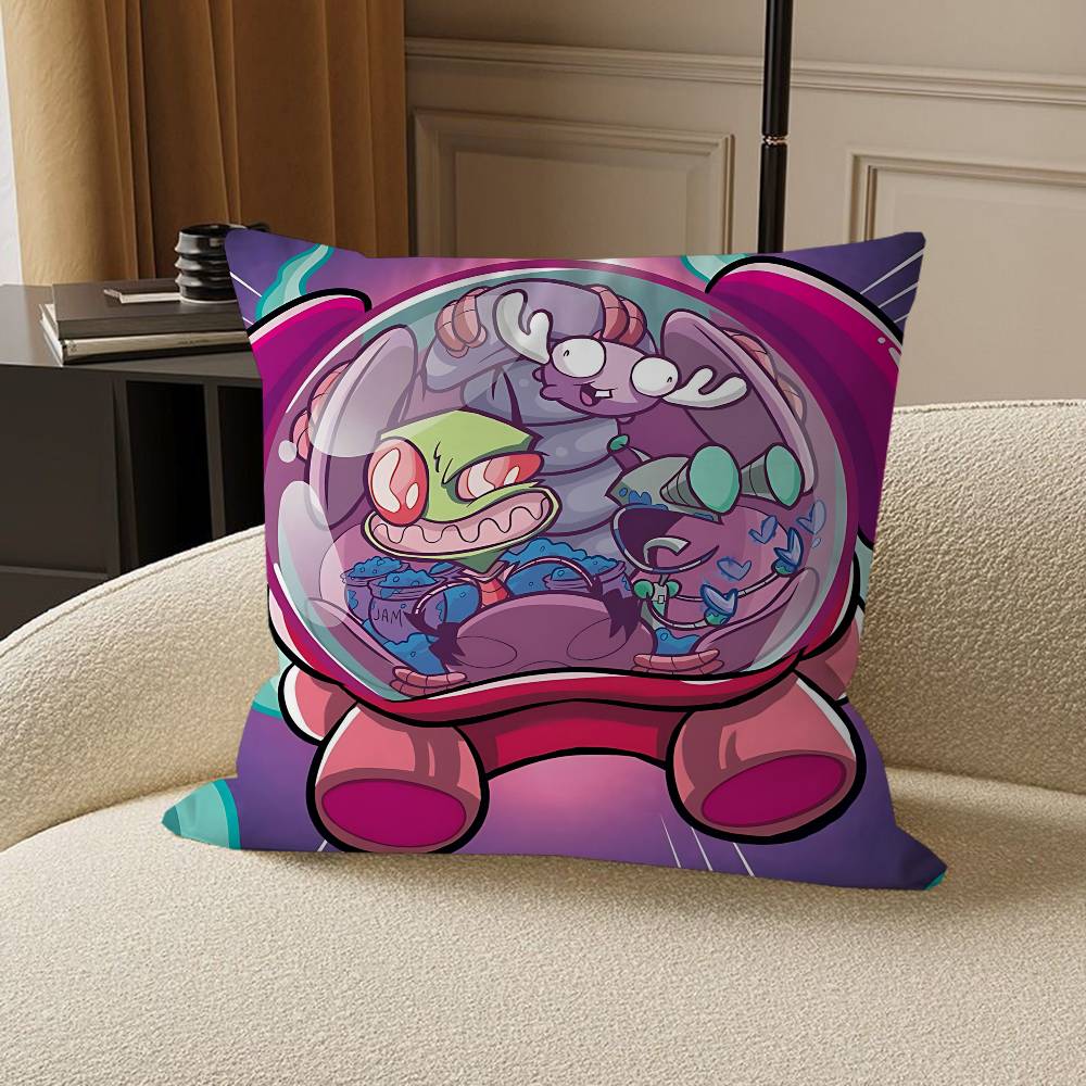 Cartoon I-Invader-Zim Personalized Pillow Cover Kids Bedroom Wild Party Decor Pillowcase Kid Birthday Shower Gift