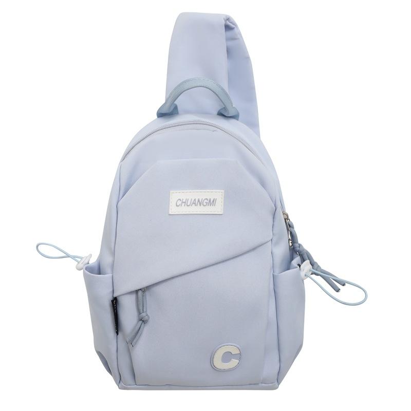 Breast bag Female trendy student versatile messenger backpack Large capacity leisure travel One shoulder Unisex chest bag