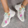Casual Flower Sports Shoes Women's 2025 New Fashion Flat Sole Large Size Head Lace Casual