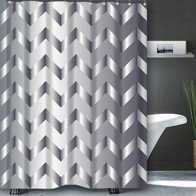 Cortina de Baño Geométrica Abstracta Baño Nórdico Hoja Verde Cortina de Ducha Impermeable Con 12 Ganchos Decoración del Hogar Envío Gratis