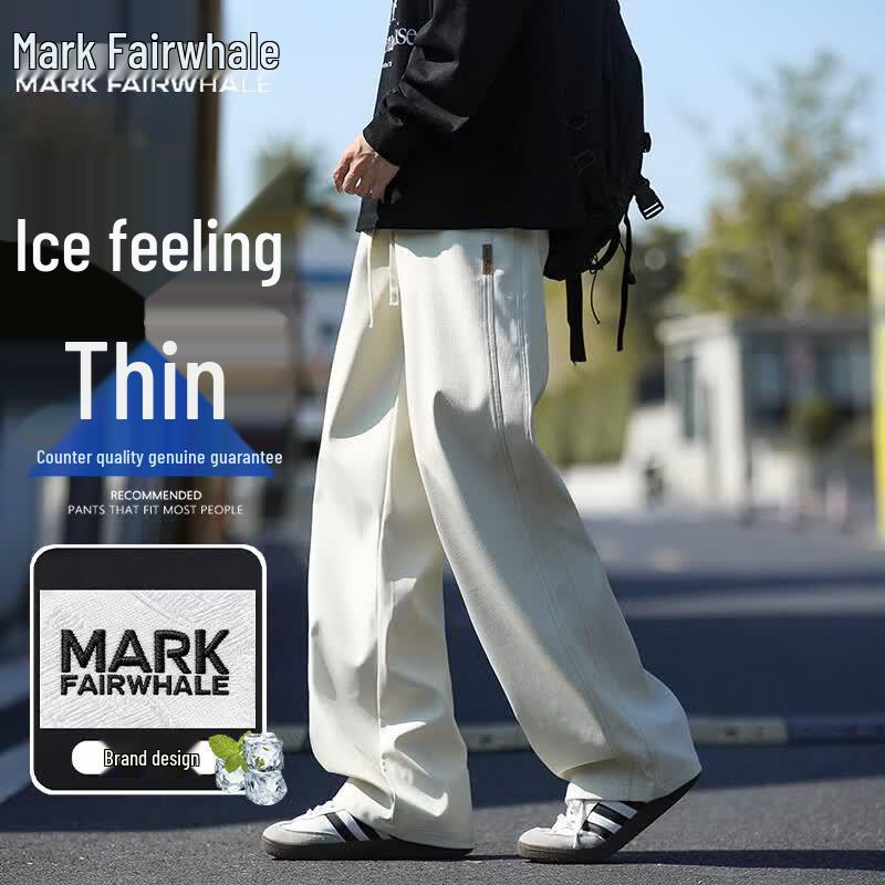 Mark Fairwhale Men s Ice-Feel Wide-Leg Casual Pants L