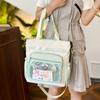 Student Messenger Bag Color Block Shoulder Bag Transparent Tote Bag