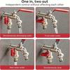 Double Head Outdoor Garden Water Faucet 1 Inlet 2 Outlet Irrigation Zinc Alloy Faucet Splitter with Nipple and Balcony Faucet