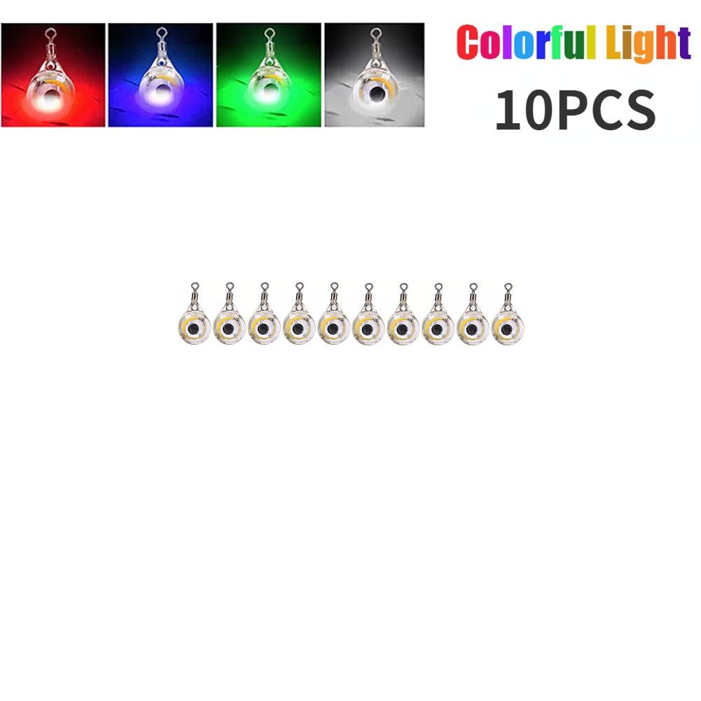 10-200pcs Mini Fishing Lure Light LED Deep Drop Underwater Eye Shape Squid Fish Bait Luminous Lure for Attracting Fish