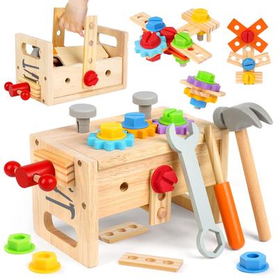 Spielzeug Jungen Mädchen 3 4 5 6. Geburtstagsgeschenk Montessori Werkzeuge Spielzeug Tischler Spielzeug Set Spielhaus Holzspielzeug Rangliste Lernspielzeug Lehrmaterialien