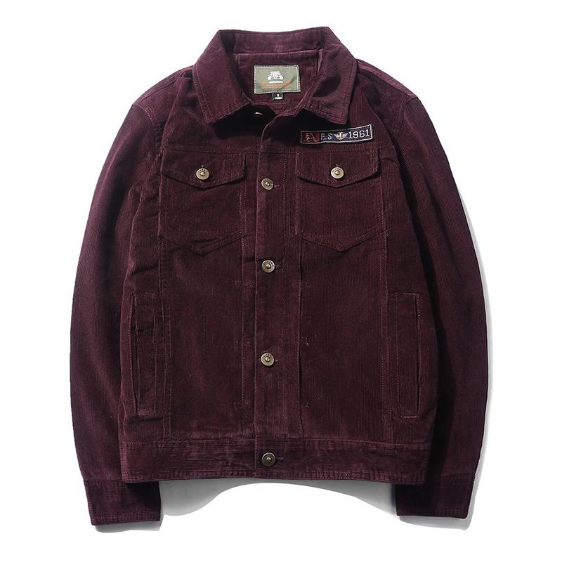 New Men's Corduroy Jacket Vintage Large Size Tooling Jacket Top