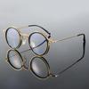 Vintage Anti Blue Light Glasses Men Premium Round Frame Clear Lens Blue Light Blocking Glasses Men Women Metal Glasses