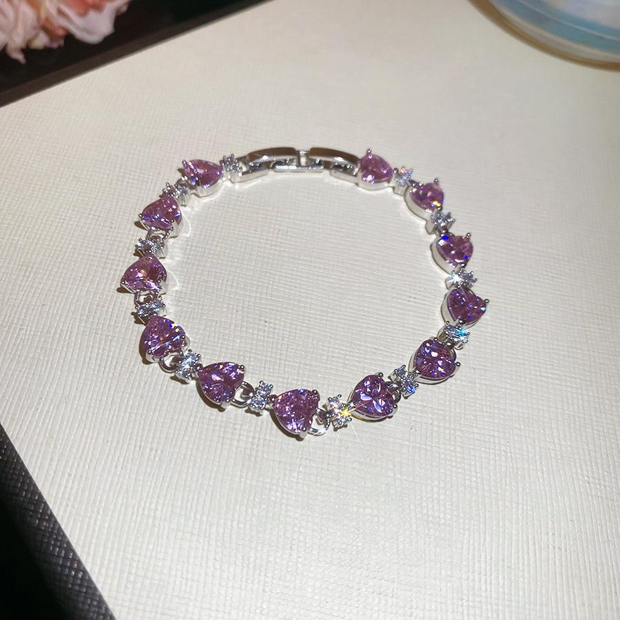 Europe and the United States Hot-selling Color Oval Love Zircon Bracelet Light Luxury Bracelet Personalized Jewelry Women