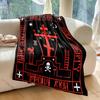 1PC Orthodox Cross Art Faith-printed Flannel Blanket Soft and Warm Suitable for Home Travel Picnics Camping and RV Use