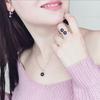 Real Bridal Black Set With Pearl Earrings And Necklace,925 Silver Natural Pearls Jewellery Set Luxury Wife Mother Birthday Gift