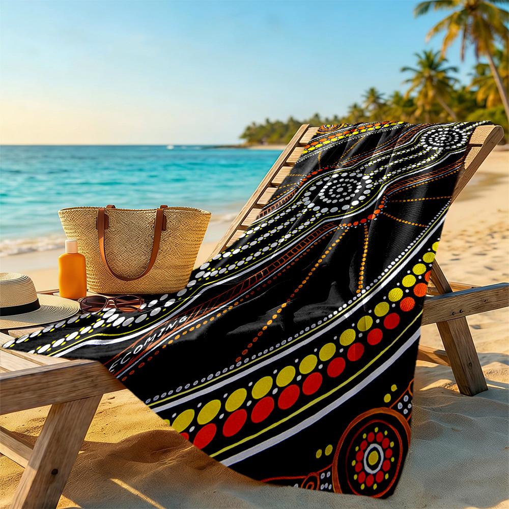 Australian Aboriginal Style Beach Towel High Absorbency & Quick-Dry Comfortable Lightweight