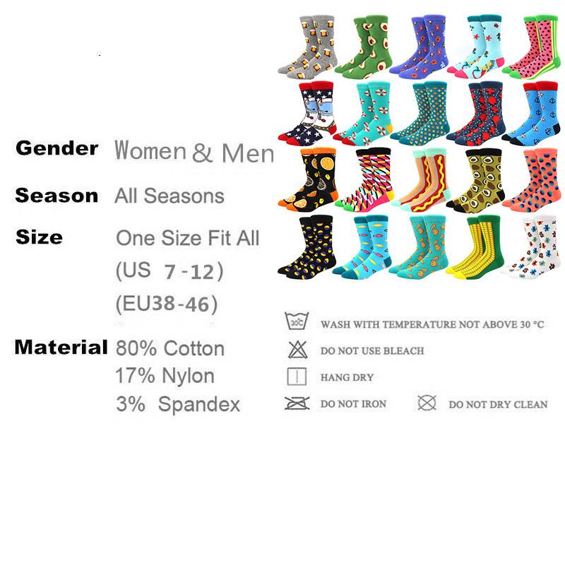 men socks cotton funny socks for man women novelty casual dressing color crew socks for happy wedding accessories gift