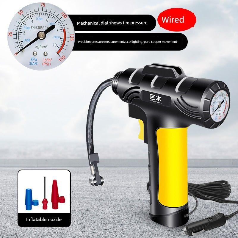 

Jumu Vehicle Air Pump Car Air Pump Portable Wireless Electric Tire Pump Electric Car Tricycle Neutral Wired Mechanical Mouse - Cigarette Lighter Plug-In