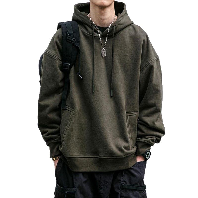 Men's American Retro Heavyweight Hoodie - New Autumn/Winter Trend, Loose Fit with Plus Velvet.